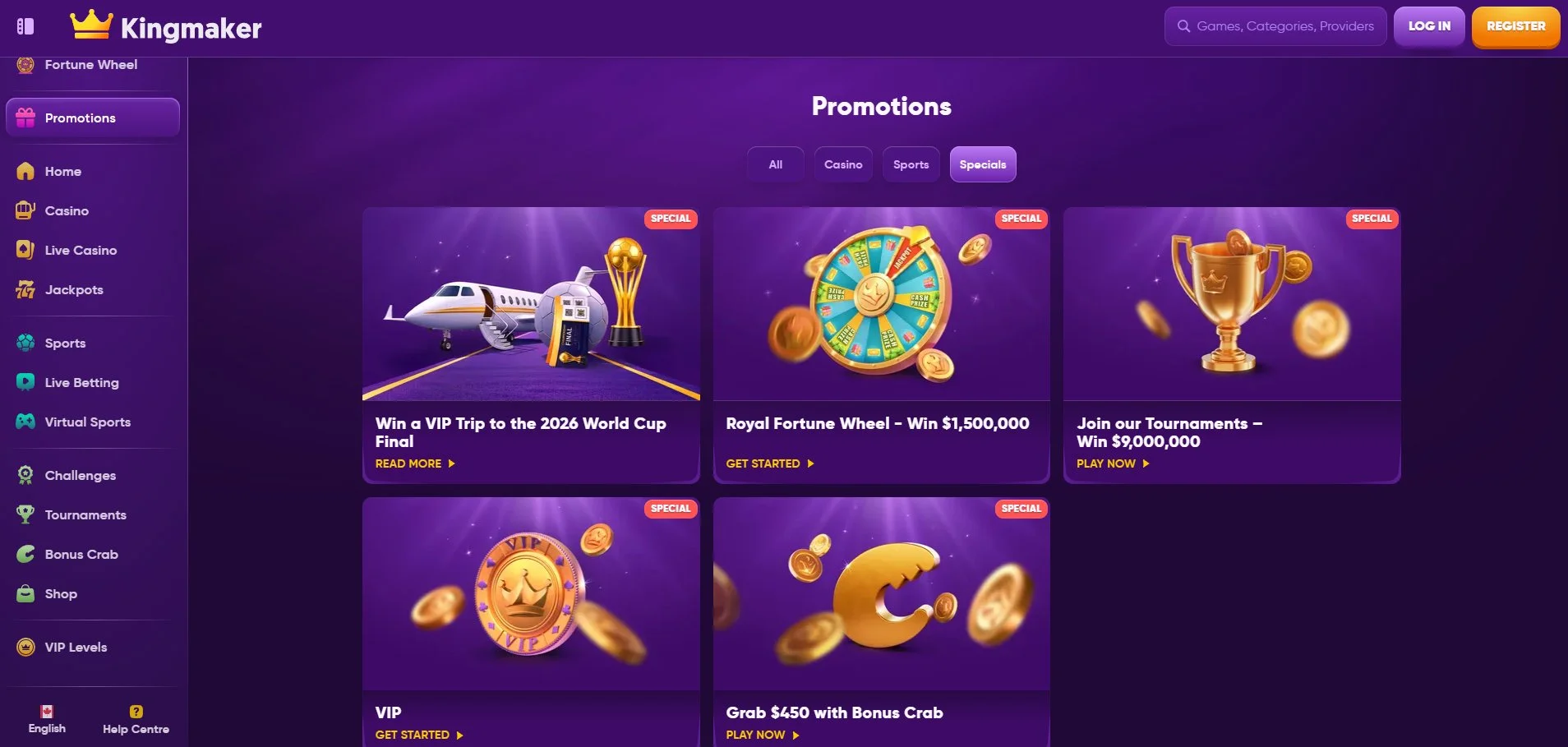 Kingmaker Casino welcome bonus and promotions
